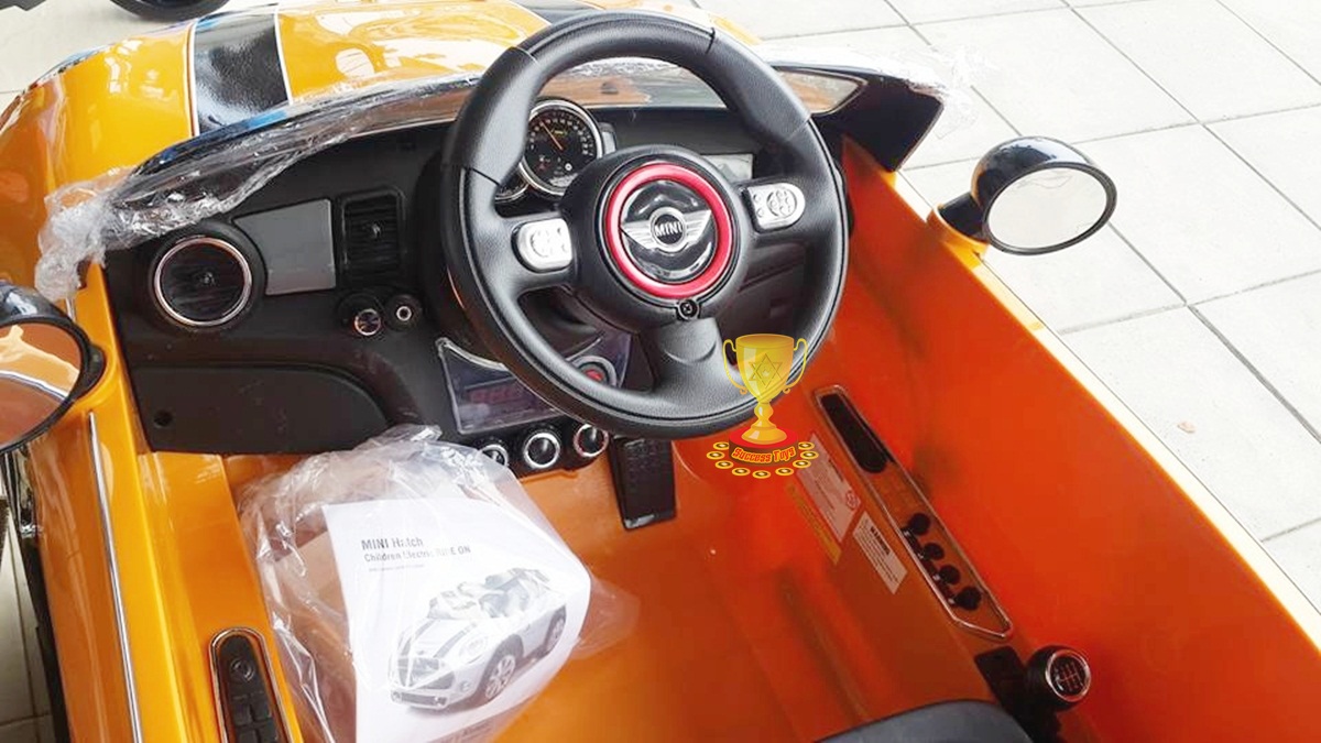 รถแบตเตอรี่เด็กนั่งไฟฟ้า รุ่น JE195 ยี่ห้อ MINI COOPER (งานแท้) สีเหลือง