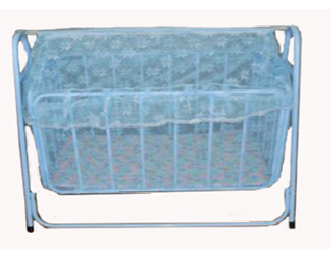 เปลไกวเด็ก โครงเหล็กเคลือบสี พร้อมมุ้งกันยุง