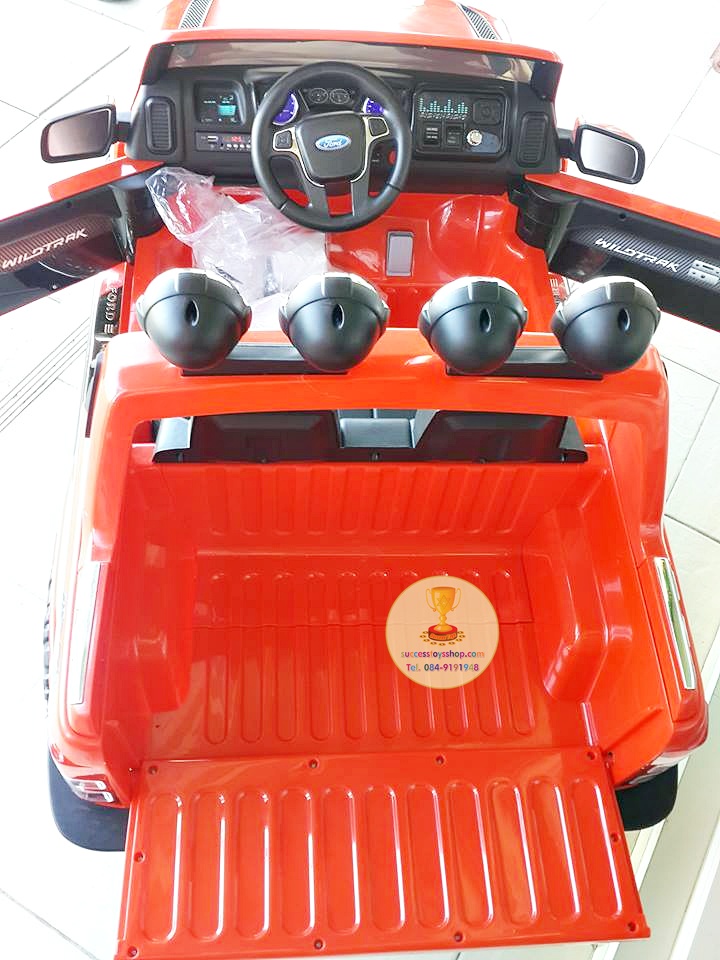 DK3646R รถแบตเตอรี่เด็กนั่งไฟฟ้ารถกระบะฟอร์ด Ford Ranger 2มอเตอร์ มีโช๊ค สีแดง