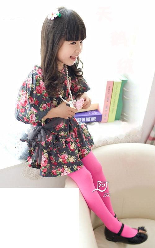 ถุงน่องสี เด็กหญิง มีสีดำ ฟ้า ชมพู และ ขาว