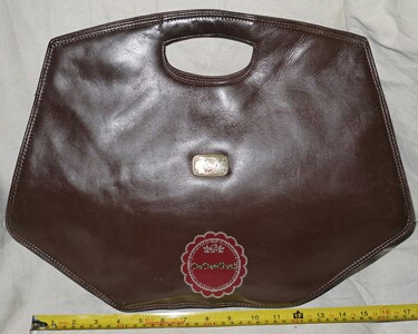 B12:Vintage leather bag กระเป๋าหนังแท้ทรงหกเหลี่ยมใบใหญ่/กระเป๋าใส่เอกสาร/กระเป๋าวินเทจ
