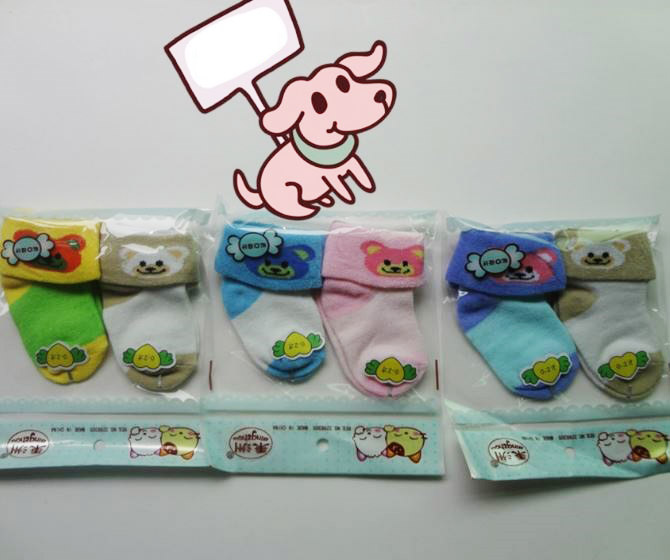 ถุงเท้าเด็กอ่อนพิมพ์ลายน่ารัก 0-1 ปี คละลาย