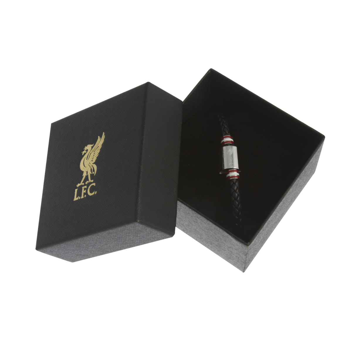 สร้อยข้อมือลิเวอร์พูล ของแท้ 100% Liverpool FC Leather Plaited Stripe Bracelet