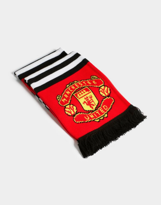 ผ้าพันคอแมนแมนเชสเตอร์ ยูไนเต็ด Team Manchester United แบบมีแถบขาวดำของแท้