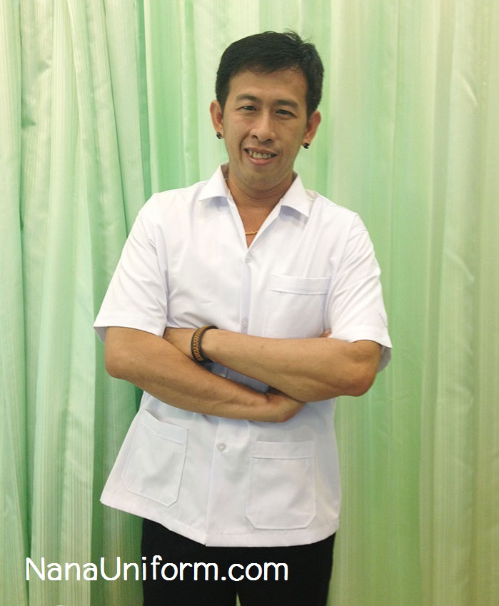 เสื้อข้าราชการสาธารณสุข ชาย คอเชิ๊ต แขนสั้น ทรงตรง อกเสื้อ 38, 40, 42, 44 นิ้ว