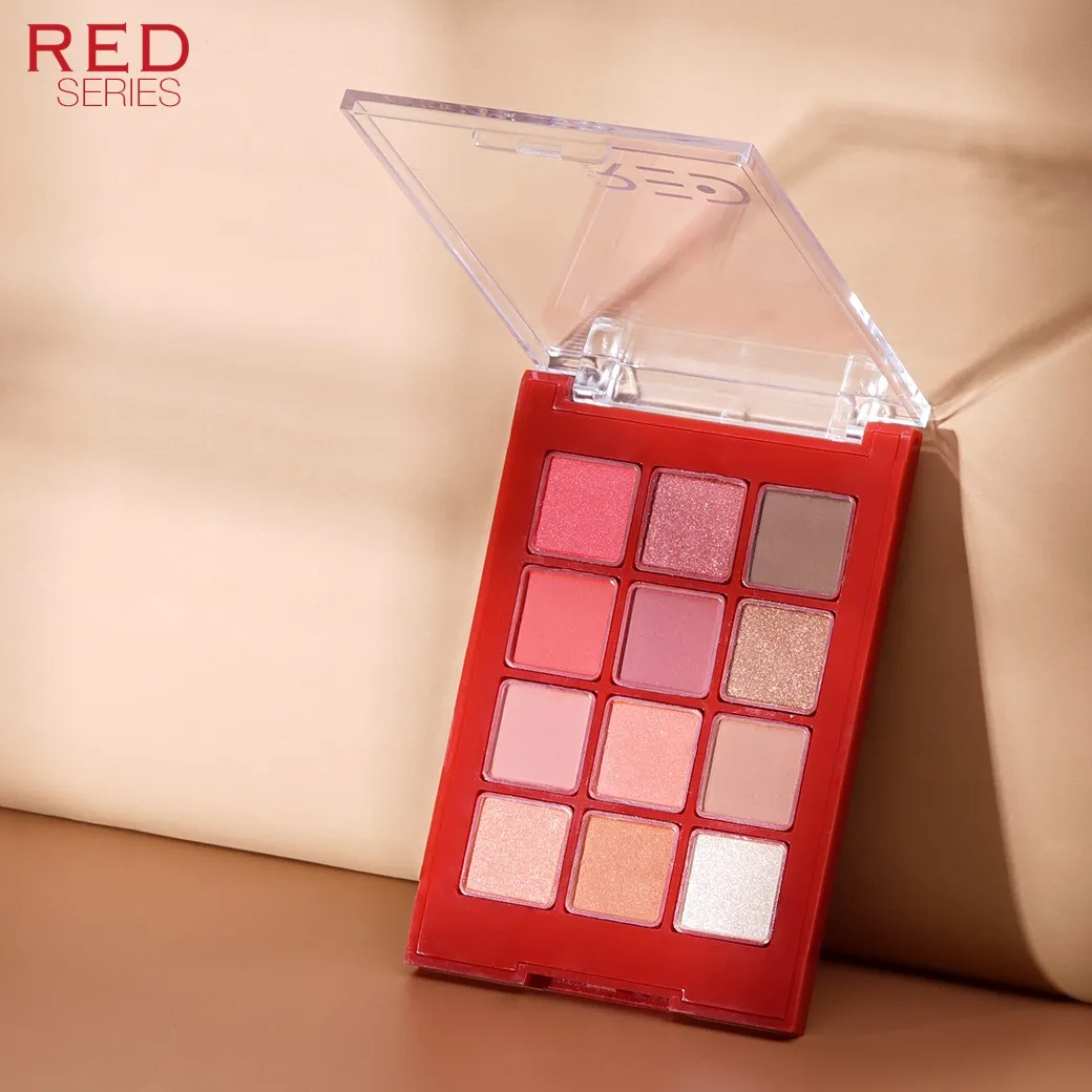 Mistine Red Velvet Eyeshadow อายแชโดว์ พาเลท 12 เฉดสี โทนสีส้มโครอล สุดอินเทรนด์ มิสทิน เรด เวลเวท