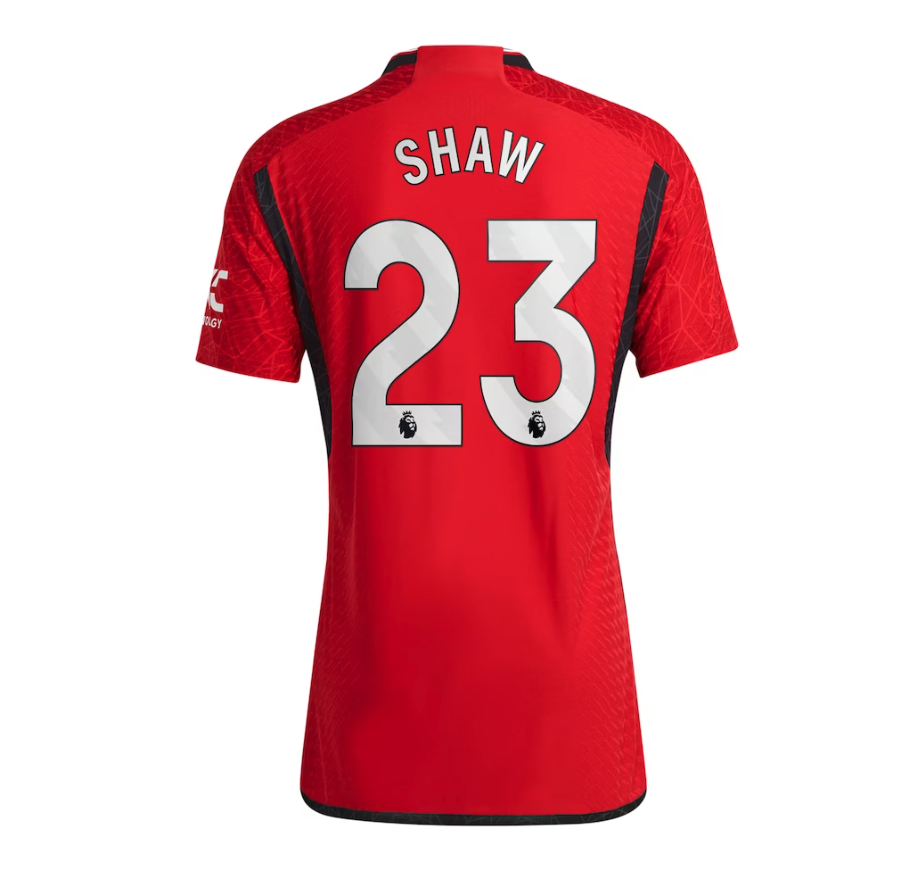 เสื้อแมนเชสเตอร์ ยูไนเต็ด 2023 2024 ทีมเหย้ารุ่นเวอร์ชั่นนักเตะ Home Authentic ติดชื่อเบอร์ Shaw 23 ของแท้