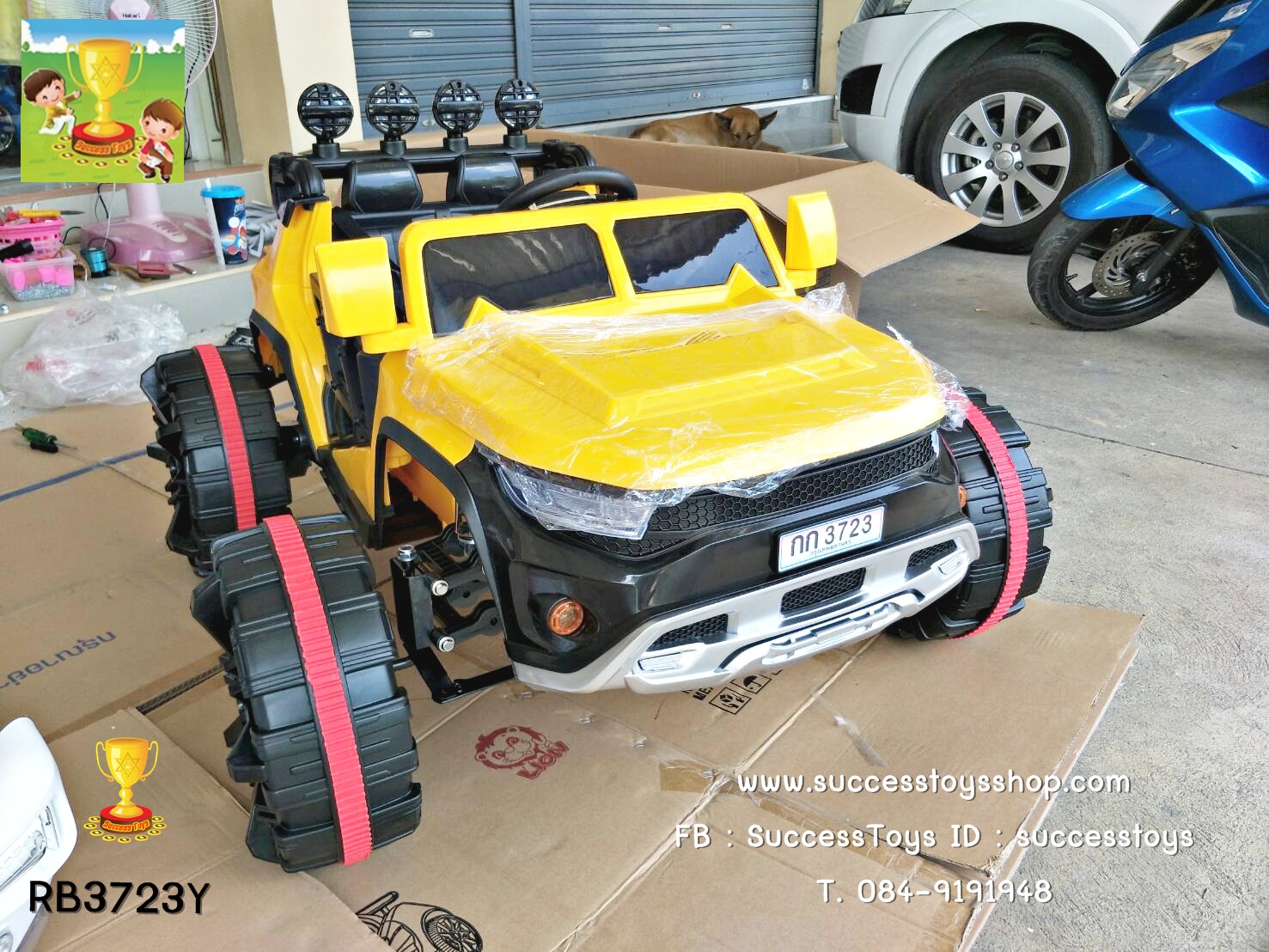 RB3723Y รถจิ๊ฟล้อโต 2 แบต 2 มอเตอร์