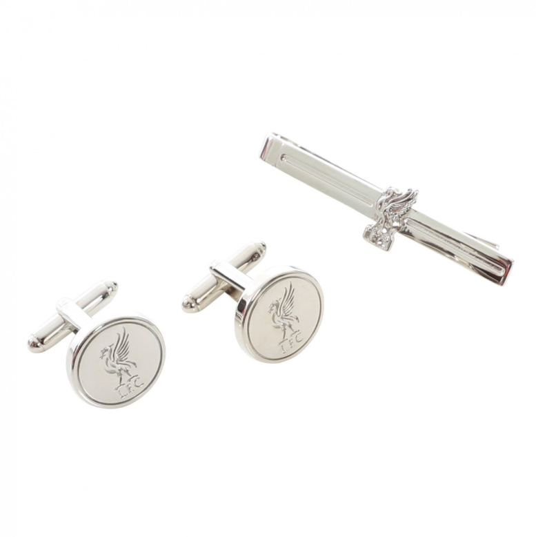 ชุดกระดุมคัฟฟลิ่งค์ที่หนีบเนคไทลิเวอร์พูล LIVERBIRD CUFFLINK & TIE SLIDE SET ของแท้