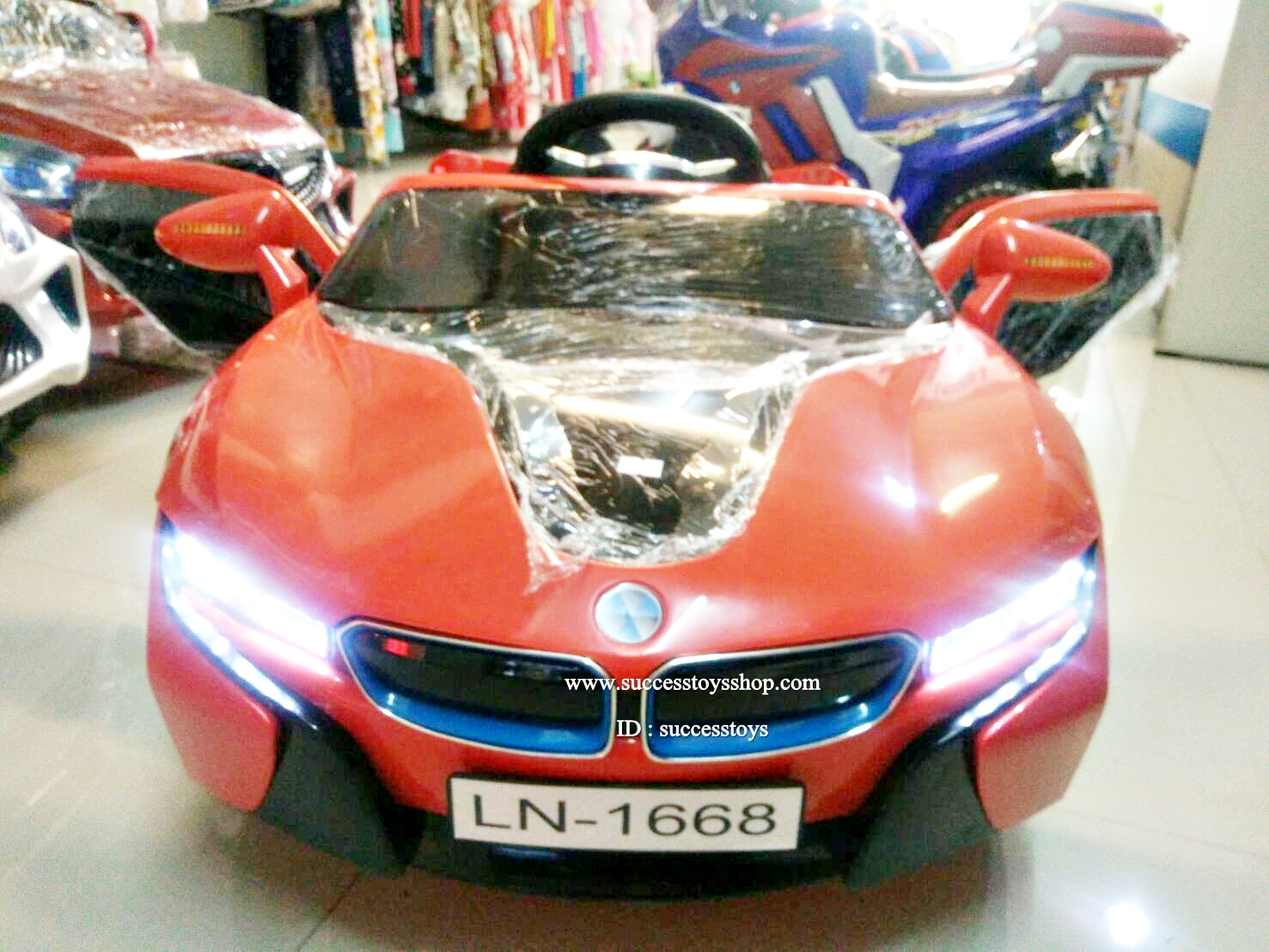 LN1668R รถแบตเตอรี่เด็กนั่ง BMW สีแดง