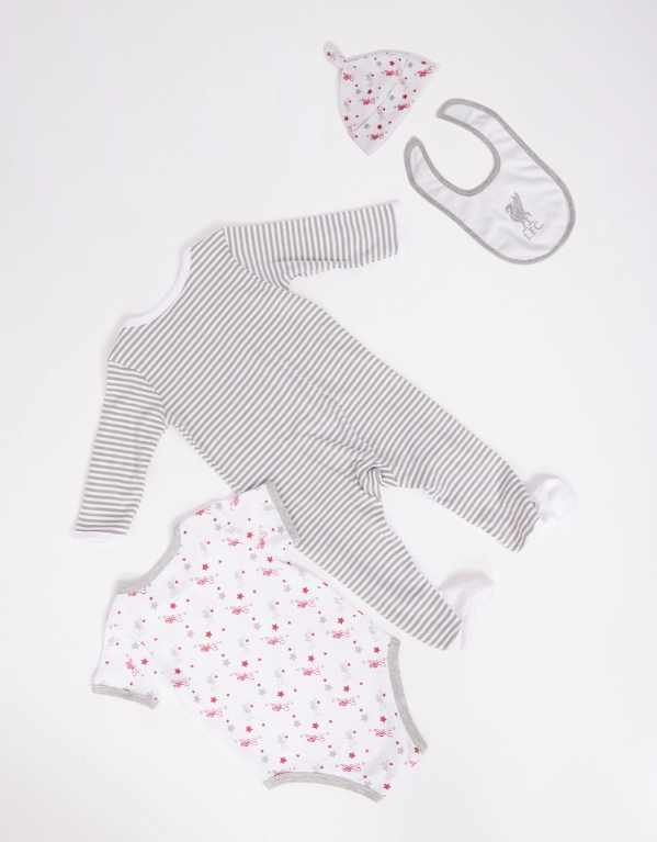 เสื้อเด็กลิเวอร์พูล 4 Piece White & Grey Babywear Set ของแท้