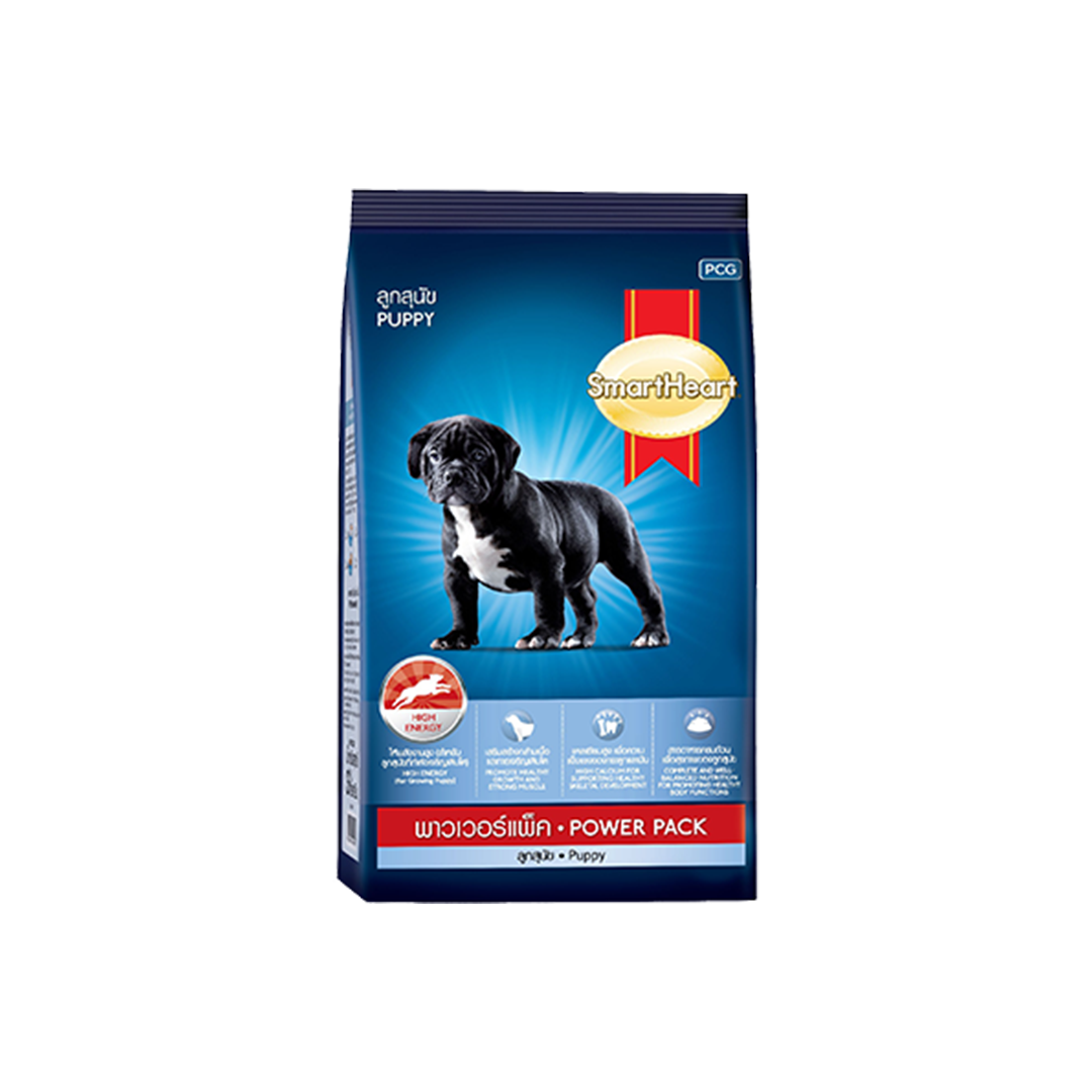 อาหารสุนัขแบบเม็ด SmartHeart พาวเวอร์แพ็ค สูตรลูกสุนัข 1 kg