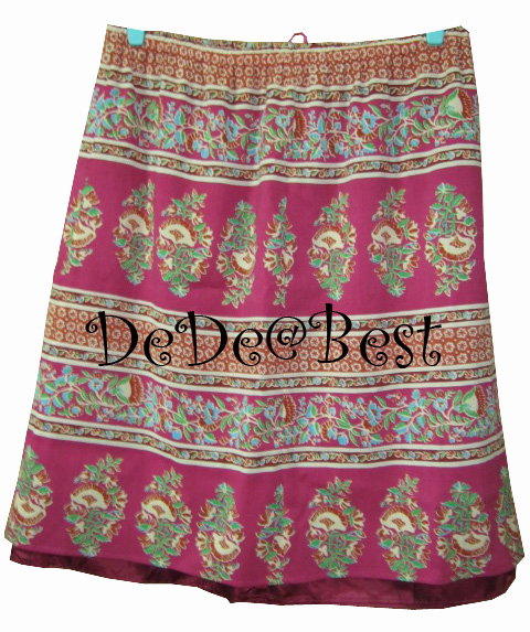 ขายแล้วค่ะ S4:Vintage skirt กระโปรงวินเทจสีชมพูลายสวย❤