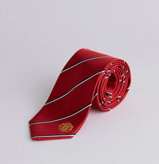 เนคไทแมนเชสเตอร์ ยูไนเต็ด Manchester United Stripe Crest สีแดงของแท้