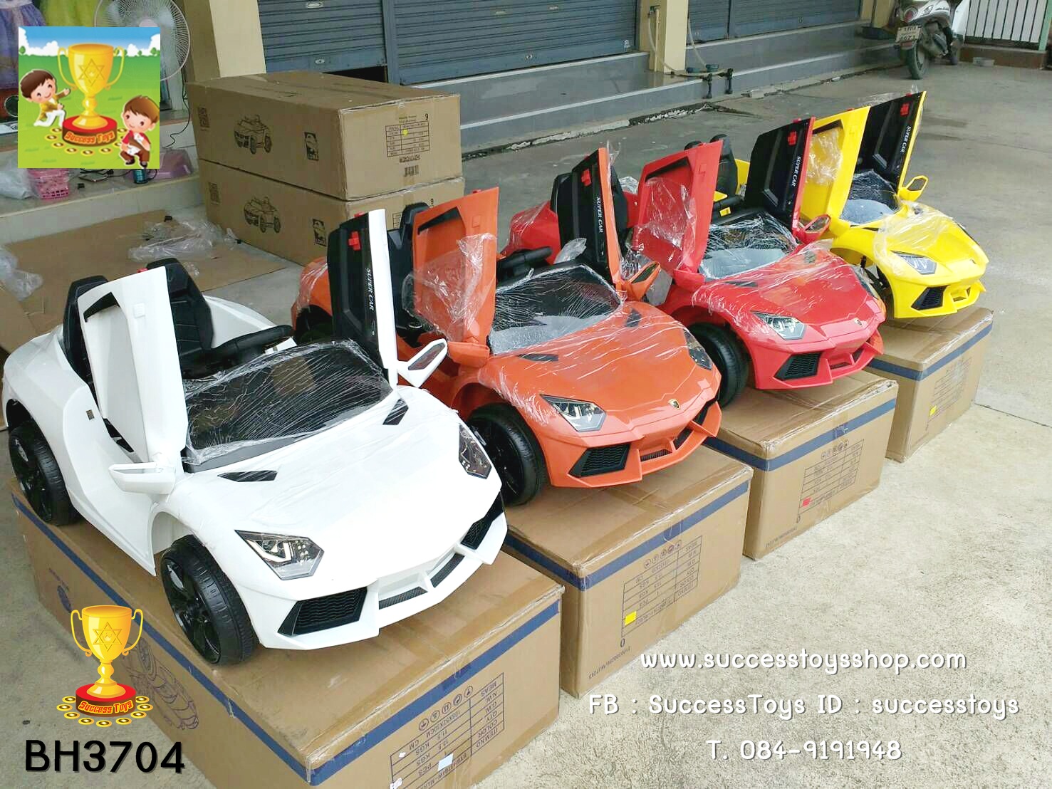 BH3704 รถแบตเตอรี่เด็กนั่งไฟฟ้า ยี่ห้อแลมโบกินี่ปีกนก 2 มอเตอร์
