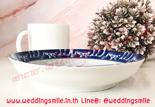 ของชำร่วยงานแต่งงาน, ของชำร่วย, ของชำร่วยแจกงานแต่งงาน, แจกจานงานแต่ง, ของชำร่วยงานแต่งงานสวยๆ, จานสีน้ำเงิน, 