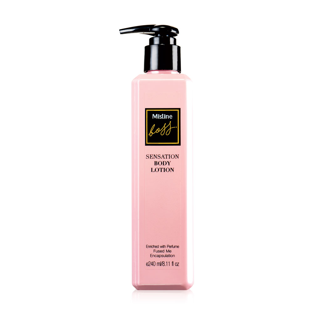 Mistine boss sensation body lotion โลชั่นผิวหอม ผสมหัวน้ำหอมจากฝรั่งเศส แนวกลิ่นกุหลาบ บอส เซนเซชั่น