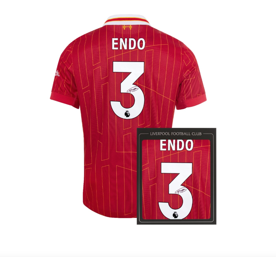 เสื้อลายเซ็นต์นักเตะลิเวอร์พูล 2024 2025 ทีมเหย้า Signed 24/25 Endō มีใบเซอร์ติฟิเคทรับรองของแท้