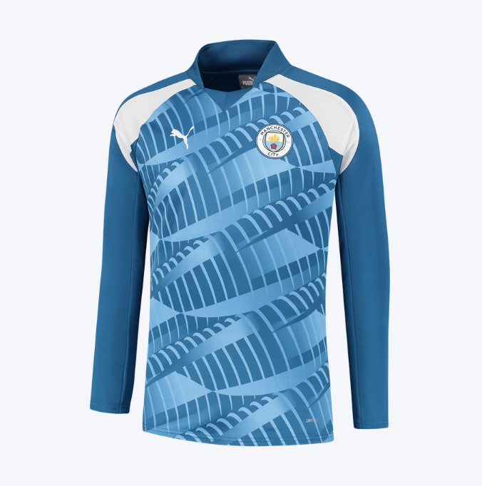 เสื้อเทรนนิ่งแมนเชสเตอร์ ซิตี้ Pre-Match สีฟ้าแขนยาวของแท้