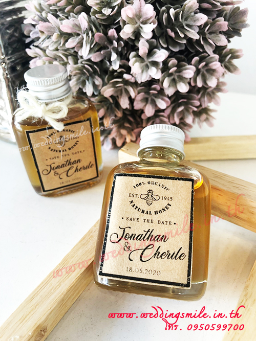 ของชำร่วยงานแต่งงาน น้ำผึ้งขวดแบน 30 ml. สั่งซื้อขั้นต่ำ 100 ชิ้น ชิ้นละ 23.-