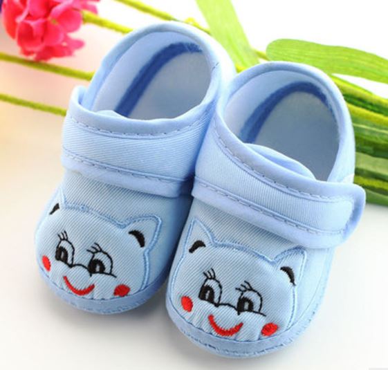 รองเท้าเด็กอ่อน ลายหมีน้อย สีฟ้า Size 11-13