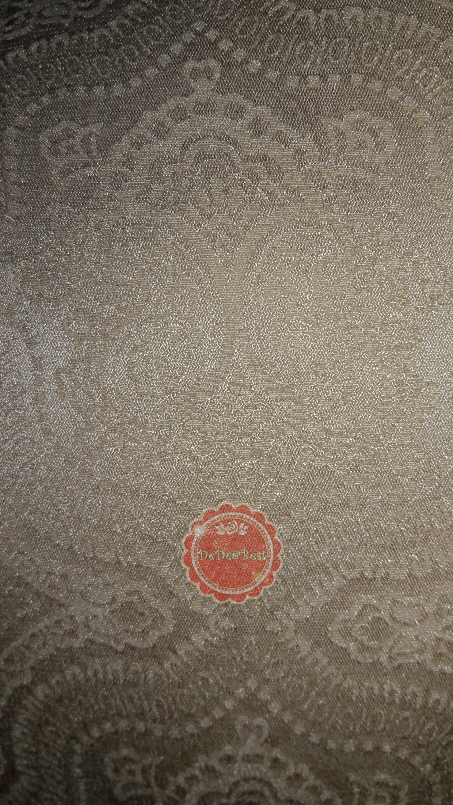 D23:Vintage dress เดรสวินเทจสีน้ำตาลทอง ทอลายวินเทจโบราณ