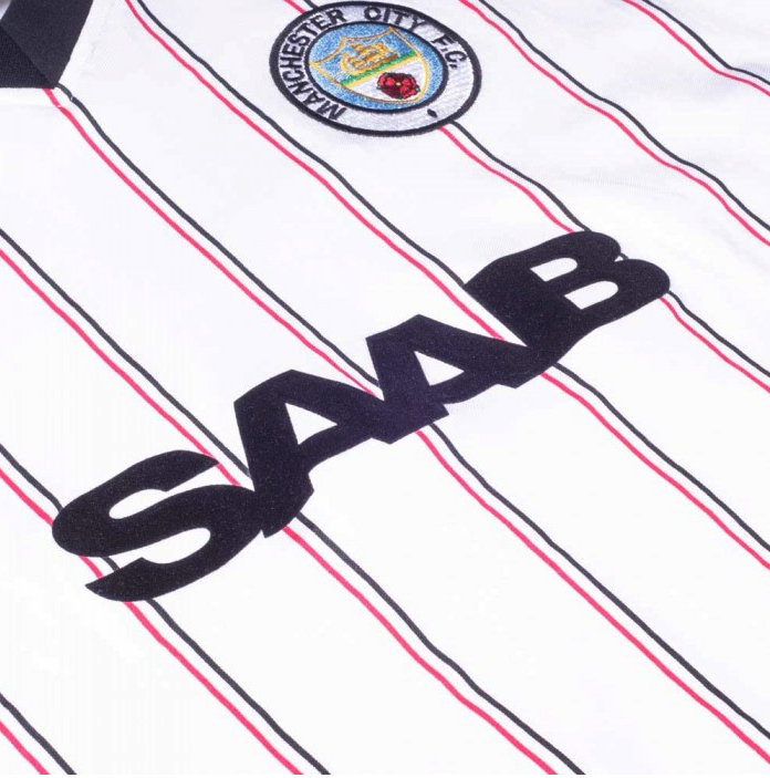 เสื้อเรทโรย้อนยุคแมนเชสเตอร์ ซิตี้ 1982 Away Retro Football ของแท้