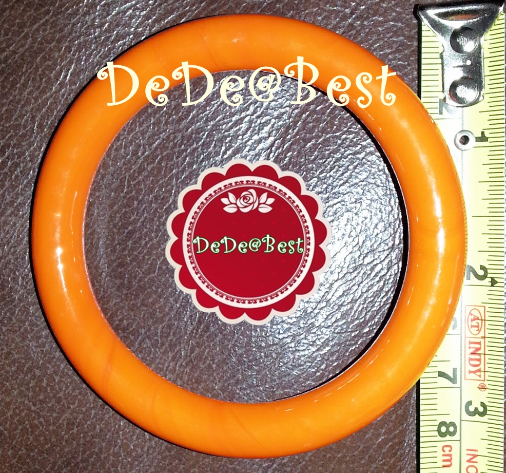 BR3:2nd hand Bracelets กำไลข้อมือหยกย้อมสีส้ม