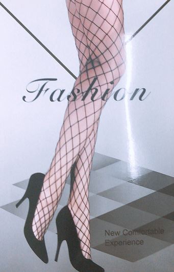 ถุงน่องตาข่ายเต็มตัว สีขาว/ดำ Free size
