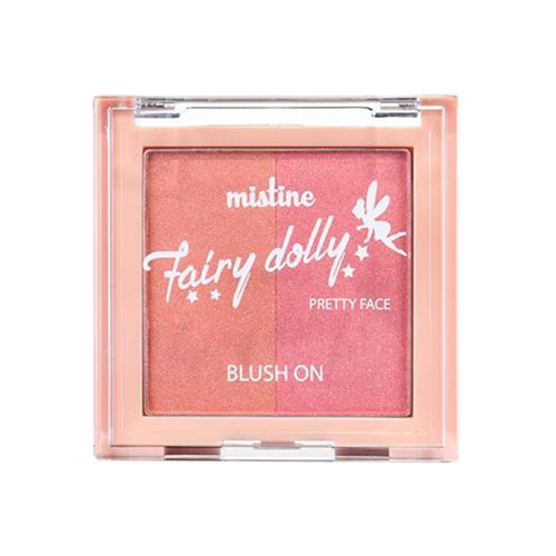 Mistine Fairy Dolly Pretty Face Blush On บลัชออนเนื้อประกายมุก 2 เฉดสี ในตลับเดียว มิสทีน แฟรี่ ดอลลี่ พริตตี้ เฟส บลัชออน