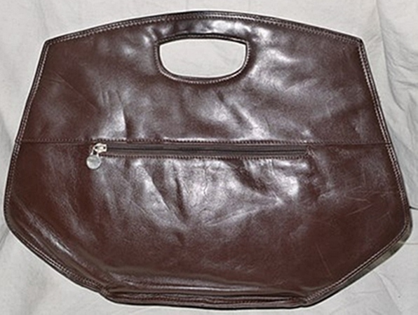 B12:Vintage leather bag กระเป๋าหนังแท้ทรงหกเหลี่ยมใบใหญ่/กระเป๋าใส่เอกสาร/กระเป๋าวินเทจ