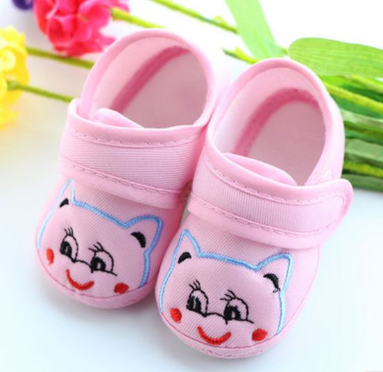 รองเท้าเด็กอ่อน ลายหมีน้อย สีชมพู Size 11-13
