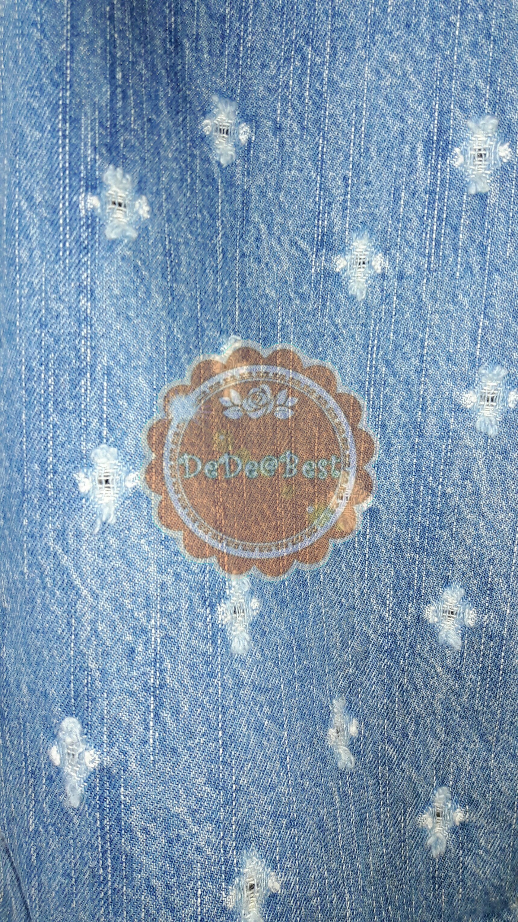 P13:Vintage jeans กางเกงยีนส์วินเทจ ขาม้า เจาะเป็นลายดอกไม้