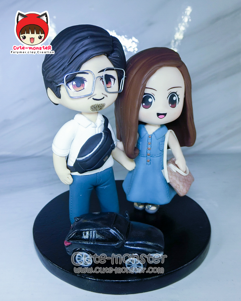 โมเดลคู่รัก สูง 4" โมเดลดินปั้น ของขวัญวาเลนไทน์ ของขวัญวันครบรอบ