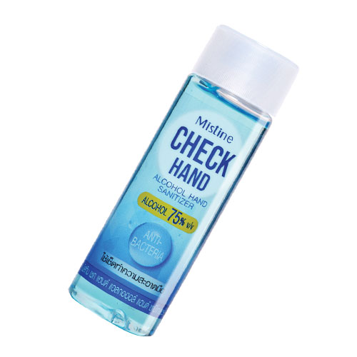 Mistine CHECK HAND Alcohol 75% Hand Sanitizer แอลกอฮอล์น้ำ 75% เช็ดทำความสะอาดมือและบริเวณที่สัมผัส ได้ตามต้องการ ฆ่าเชื้อโรคได้ 99.9%