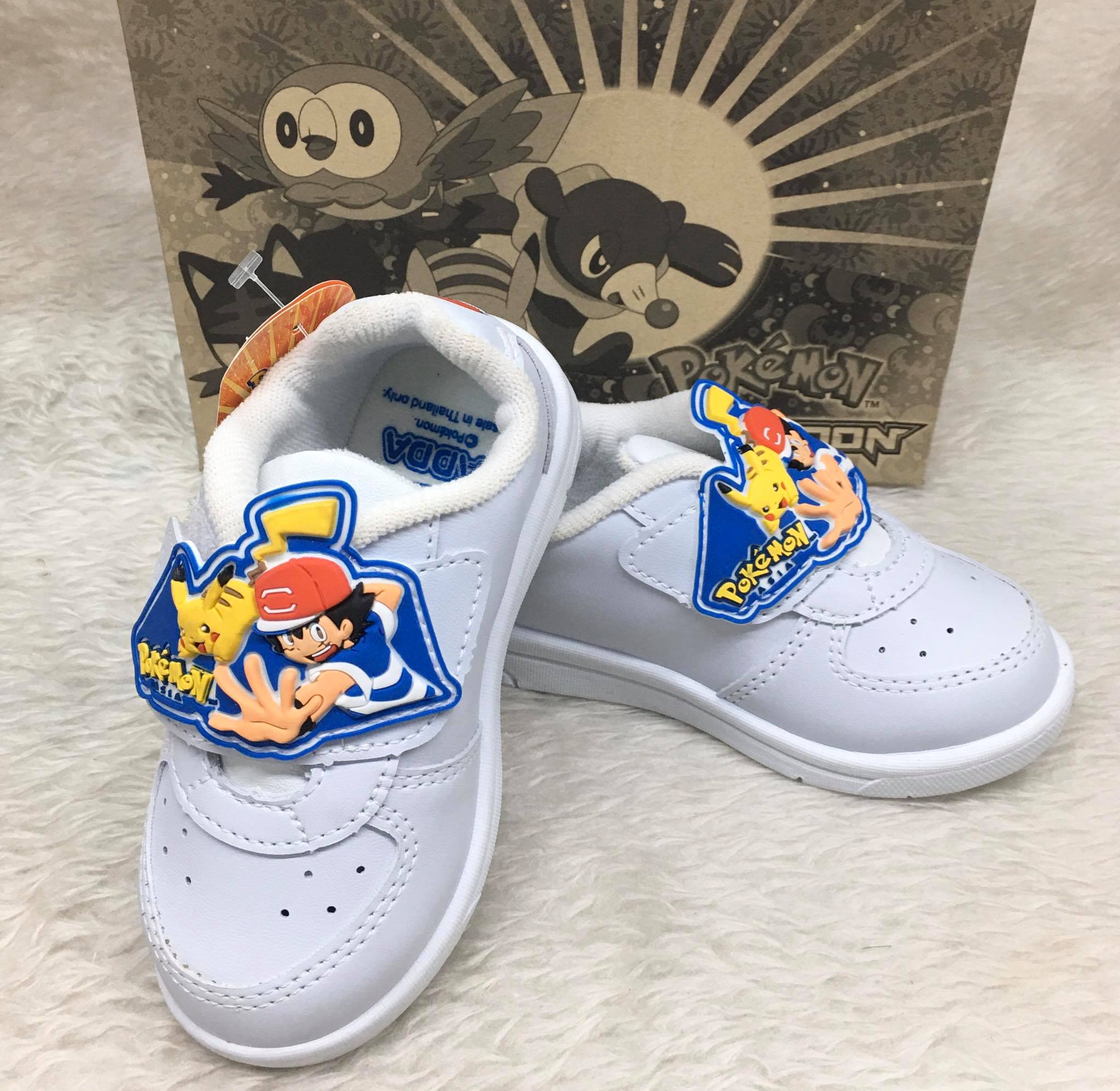รองเท้าพละเด็กอนุบาล ADDA สีขาว ลาย Pokemon