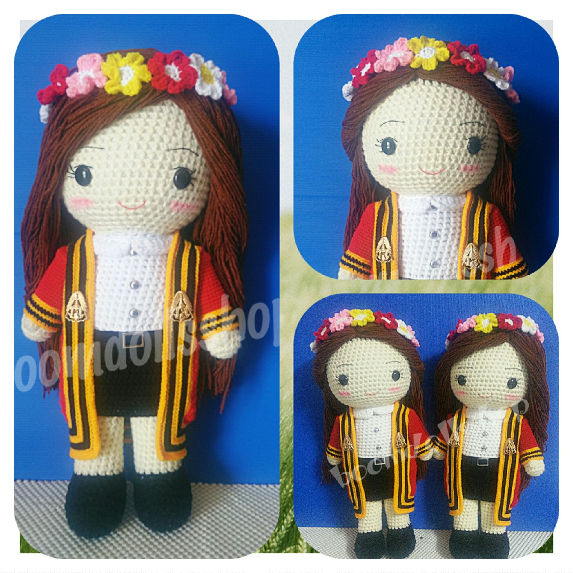 ตุ๊กตาถักรับปริญญา พระจอมเกล้า ขนาด 16 นิ้ว