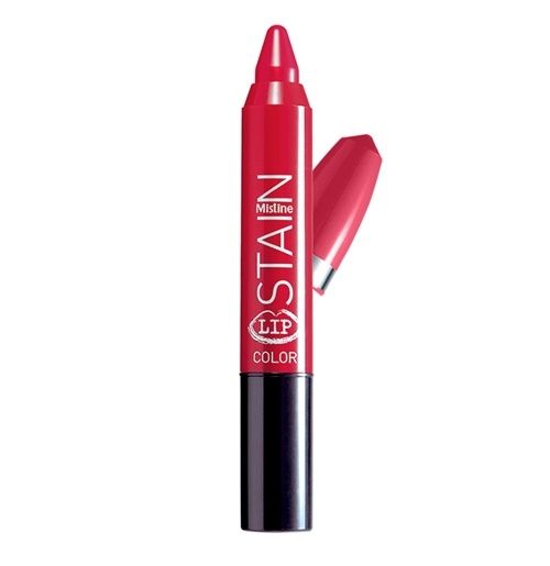 Mistine STAIN LIP COLOR ลิปรูปแท่งดินสอใช้ง่าย เนื้อเครยอง เข้มเต็มเนื้อสี เคลือบปากสวยเด่นชัด