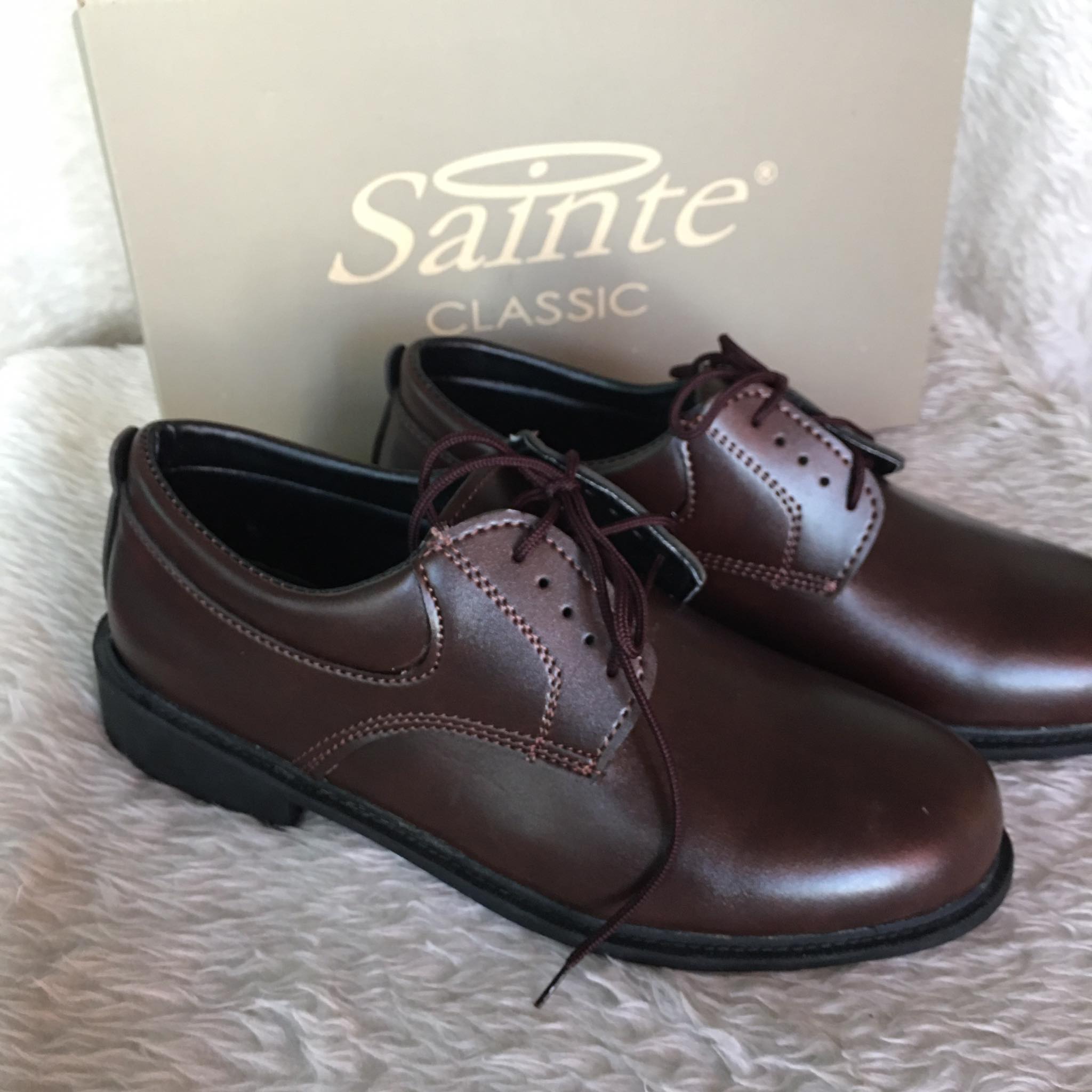 รองเท้าลูกเสือครูชาย รองเท้าคัชชูลูกเสือ (Sainte) สีน้ำตาล