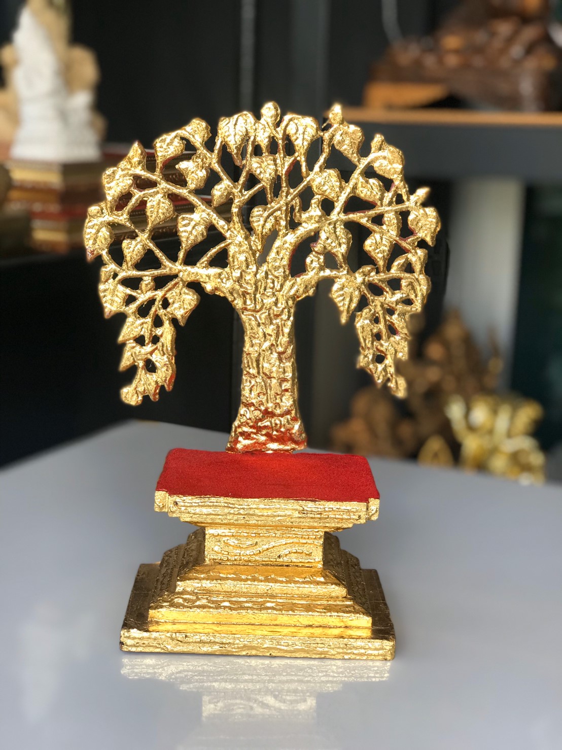 แท่นพระทรงต้นโพธิ์ 4 นิ้ว (งานโลหะ)