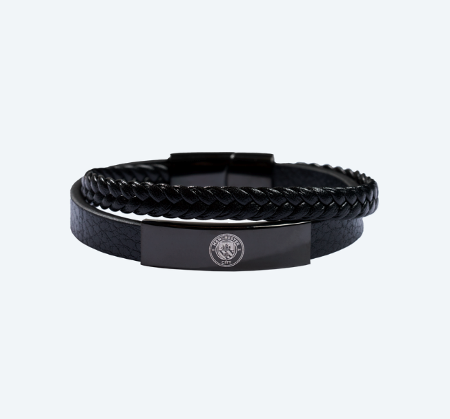 กำไลข้อมือแมนเชสเตอร์ ซิตี้หนัง Leather Crest Bracelet ของแท้