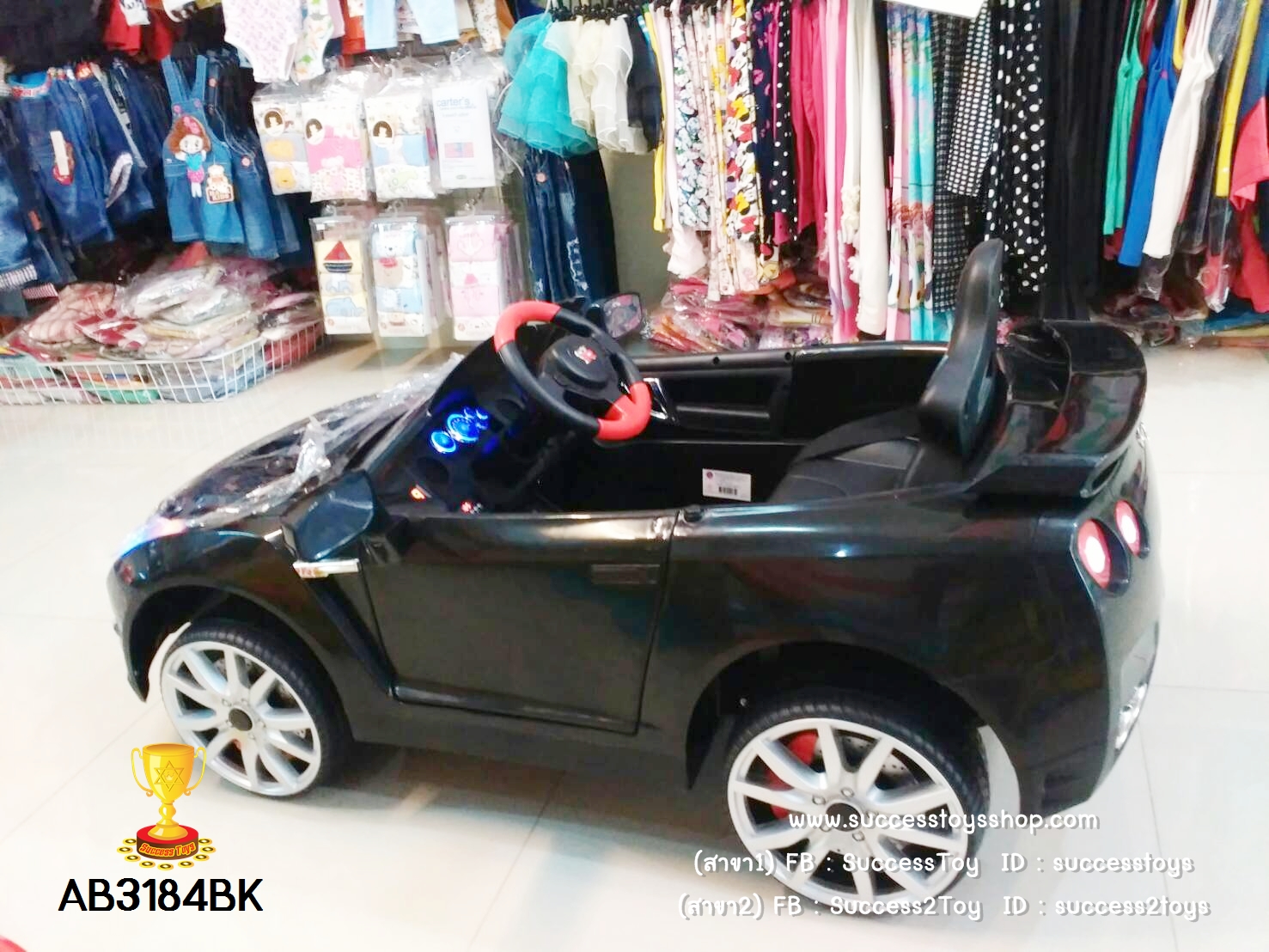 AB3184BK รถแบตเตอรี่ไฟฟ้า Nissan GTR (งานแท้) 2มอเตอร์ สีดำ