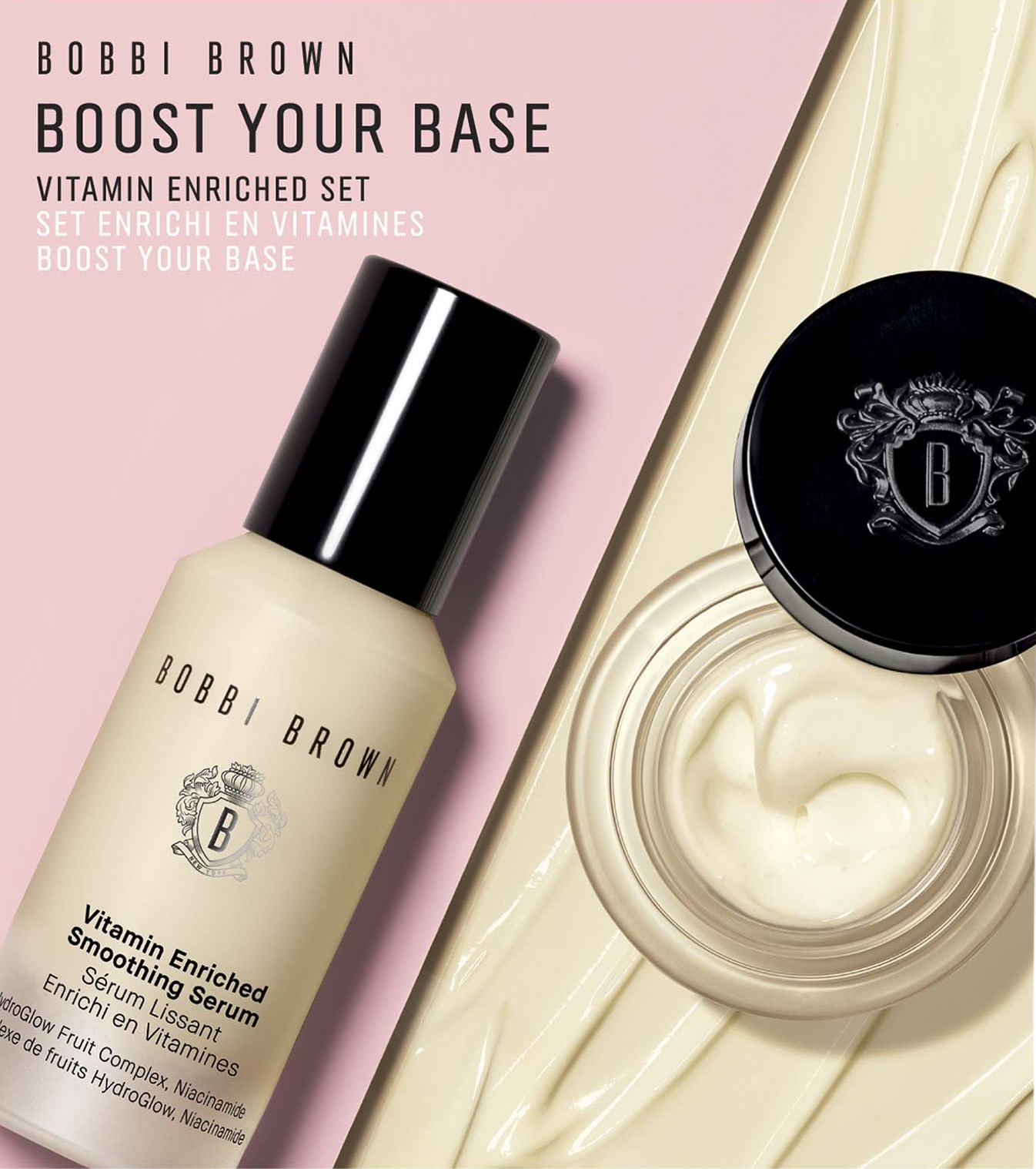 Bobbi Brown Boost Your Base Vitamin Enriched Set เซ็ทเตรียมผิวก่อนแต่งหน้าสำหรับผิวแห้ง Serum 30ml + Cream 50ml