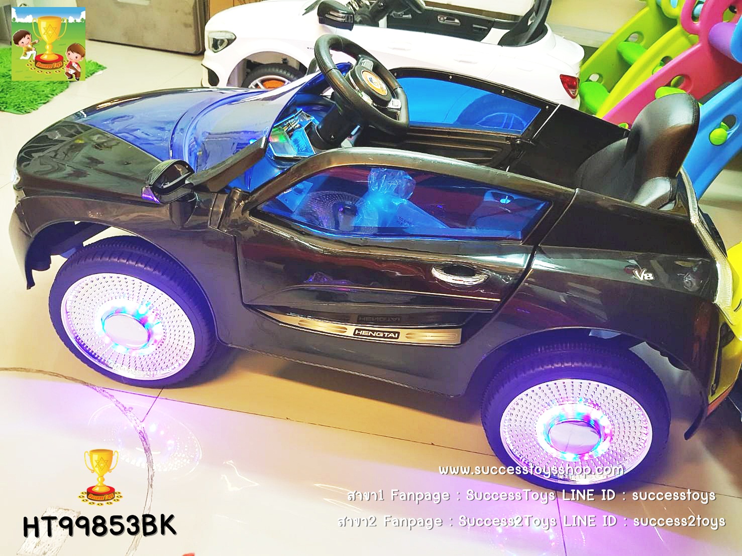 HT99853 รถแบตเตอรี่เด็กนั่งไฟฟ้า ยี่ห้อ BMW V8 มี3สี แดง ขาว ดำ