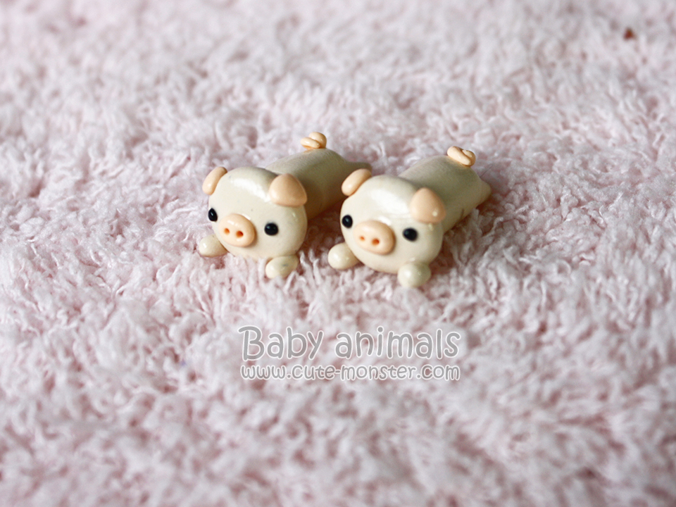 ต่างหูดินปั้น Baby pig