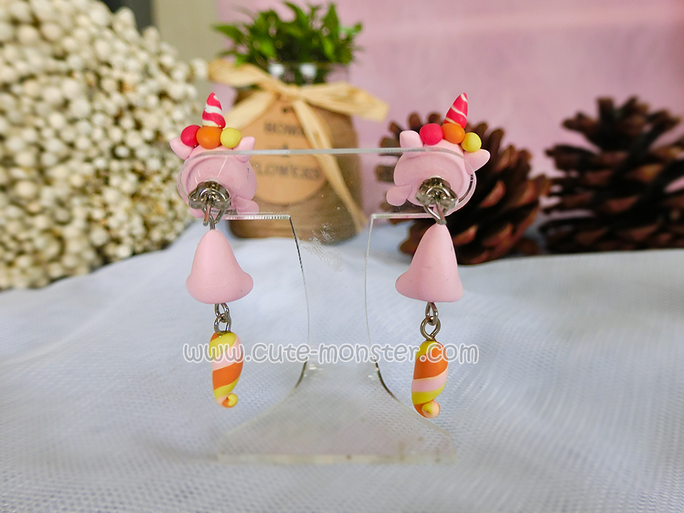 Pink Unicorn ต่างหู ม้ายูนิคอร์น สีชมพู
