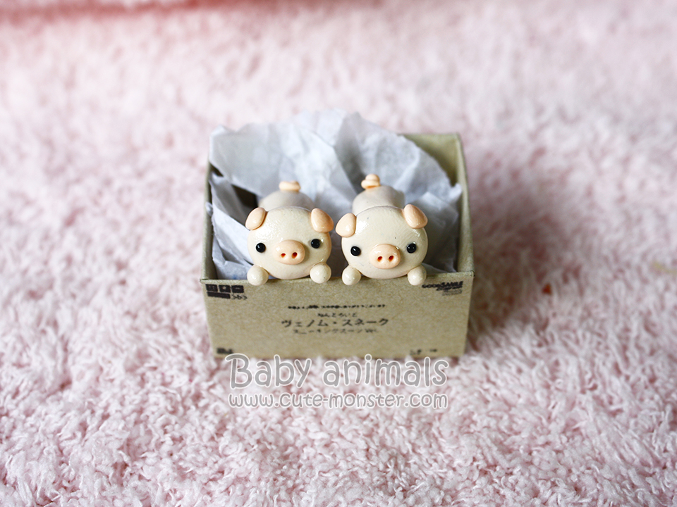 ต่างหูดินปั้น Baby pig