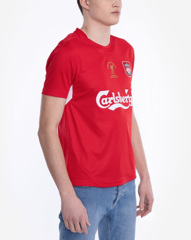 เสื้อลิเวอร์พูลย้อนยุค Retro 2005 Istanbul ติดชื่อ GERRARD 8 อาร์ม UCL 2005 ของแท้