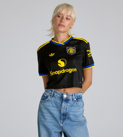เสื้อครอปแมนเชสเตอร์ยูไนเต็ด 25/26 ชุดที่3 เสื้อผู้หญิงเอวลอยของแท้