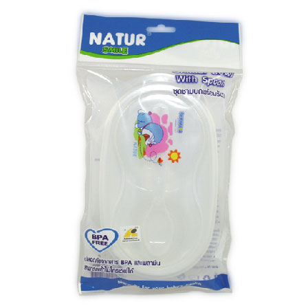 ชุดจานบดอาหารพร้อมช้อนบดและฝาปิด Natur โดเรมอน